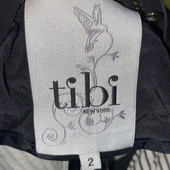 Tibi New York Women's Blouse Black & White Stripe Size 2 - Picture 9 of 11